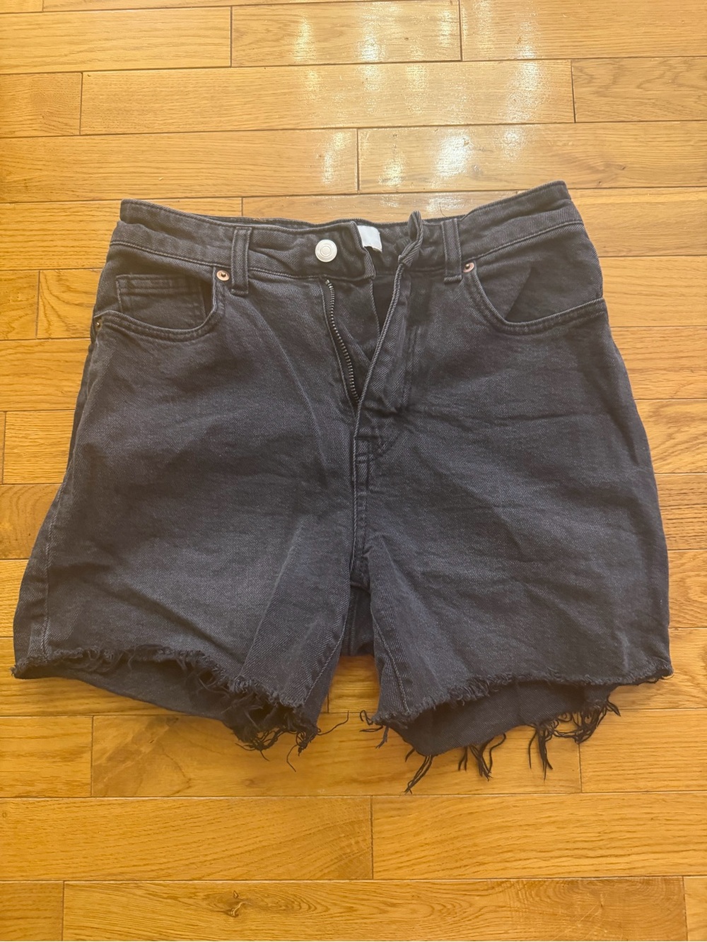 Black H&M High Waisted Denim Shorts